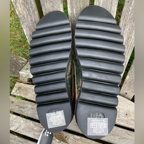 BED STU Boots ELISHA II Lace Up Combat Moto Dark Teal Lux Green Leather Size 8 - Picture 12 of 12